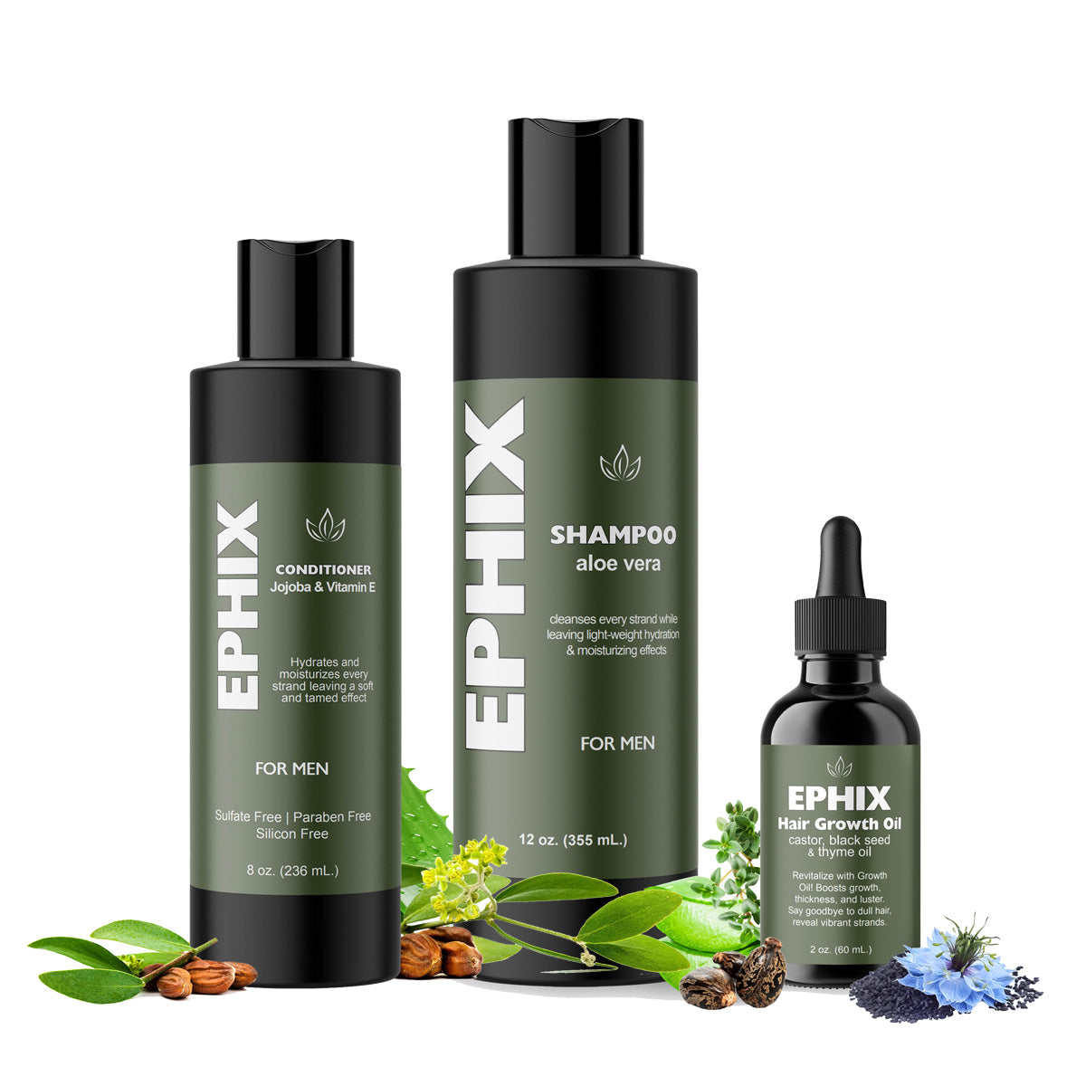 TripleBoost Hair Growth 3 Step System - Shampoo, Conditioner, & Hair Growth Oil